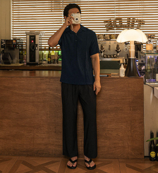 (L-6XL)<BR>티크리트 standard fit Cooling banding pants<br><font color="#072c81"><B>[ W.DNA ]</B></font>