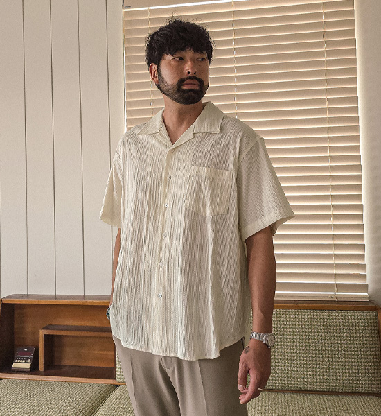 자루탄 Open Collar short-sleeved shirt
