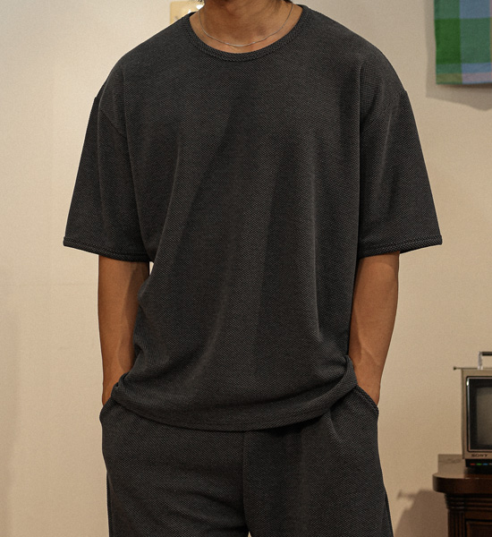 (L-5XL)<br>브루피 엠보반팔티