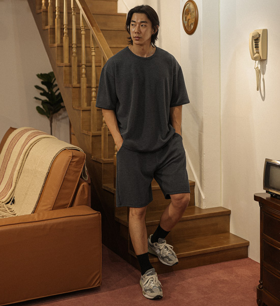 (L-5XL)<br>브루피 엠보반팔티