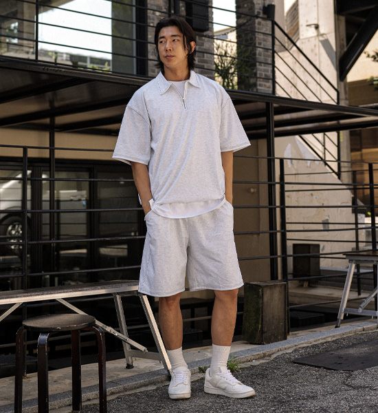 (L-5XL)<br>오이티 카라반팔티+마르틴키 Banding Shorts
