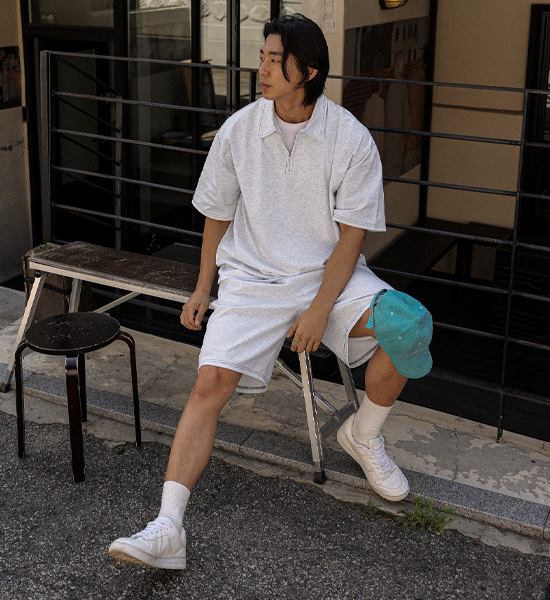 (L-5XL)<br>오이티 카라반팔티+마르틴키 Banding Shorts