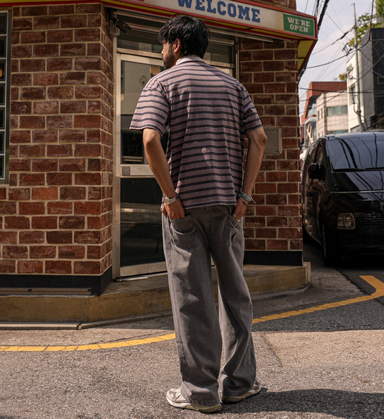 (XL-6XL)<BR>토르카만 Semi-wide fit denim banding pants 9513
