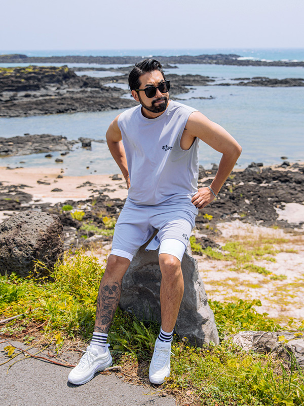 (M-6XL)<br>크루엘라 Mesh Sleeveless shirts<br><font color="#072c81"><B>[ W.DNA ]</B></font>