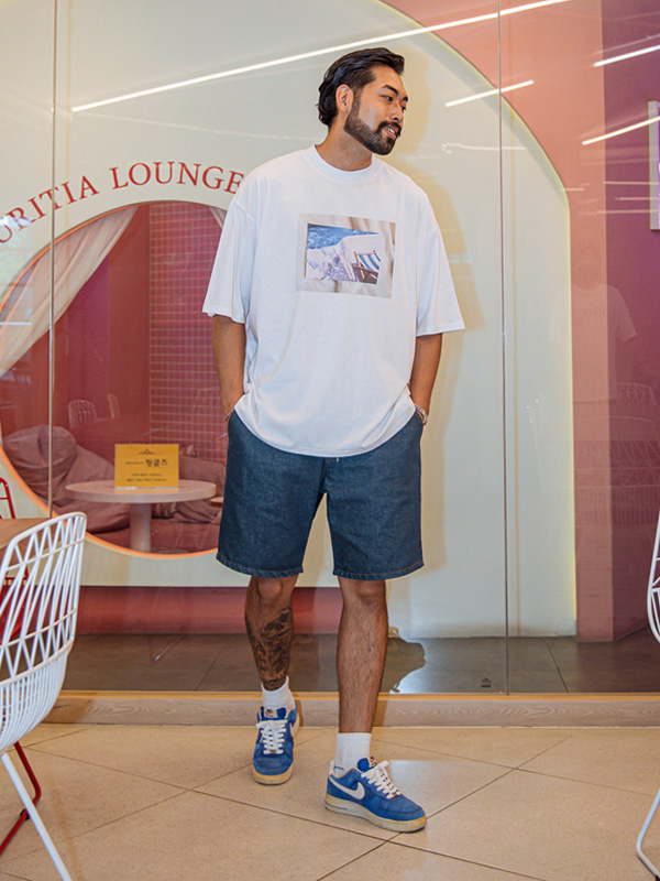 (L-5XL)<BR>마르단 Non-faded 생지데님밴딩반바지