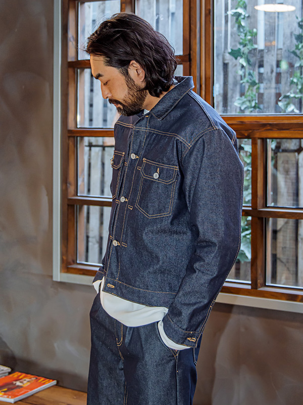 (L-5XL)<BR>치숌 생지데님자켓 400+포샤 Wide non-wash denim pants 401