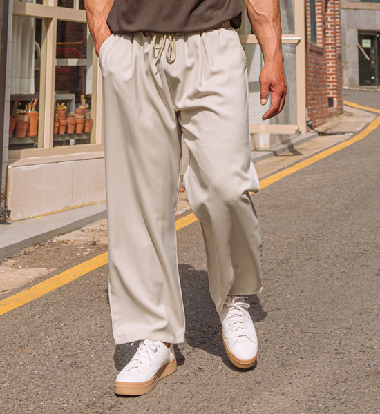 (L-5XL)<BR>카루소 Wide banding pants <br><font color="#098a09"><B>Select length (Basic,Long+10cm)</B></font>