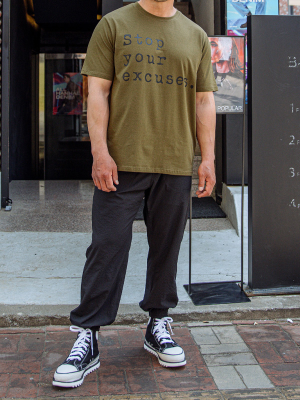 (L-6XL)<br>익스큐즈 Short T shirts<br><font color="#072c81"><B>[ W.DNA ]</B></font>