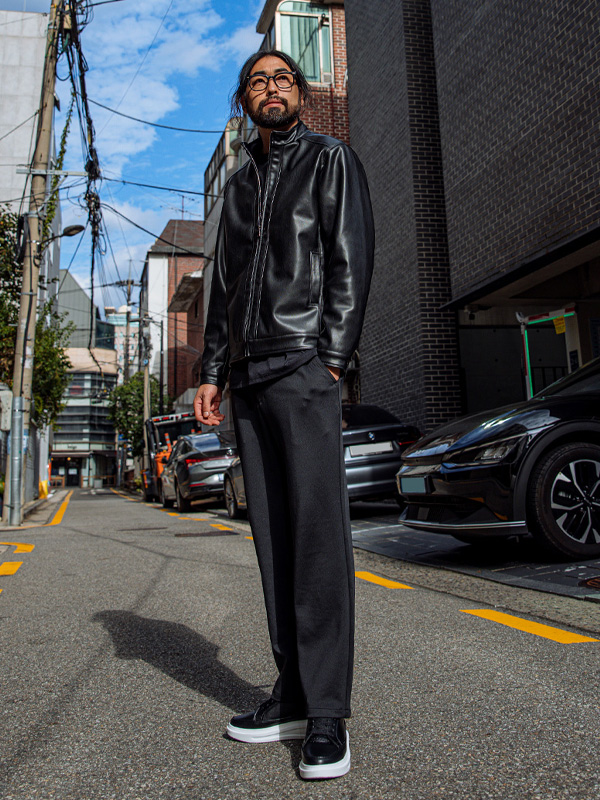 (L~5XL)<BR>아라스 레더 Jacket