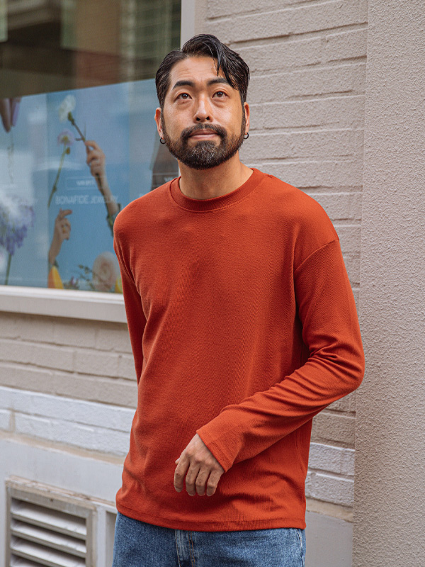 (L-5XL)<br>아르바사 Knit a long-sleeved t-shirt<br><font color="#fb5ec9"><B>[1+1]</B></font>