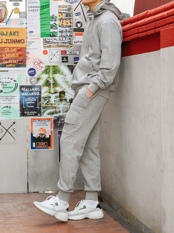 (M-4XL)<BR>누구나 Hoodies zip up+연극 항공밴드팬츠