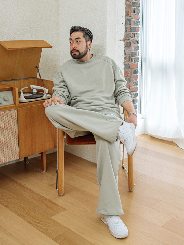 (L-5XL)<BR>레디버 Incision man-to-man T+카티나 Banding Training Pants