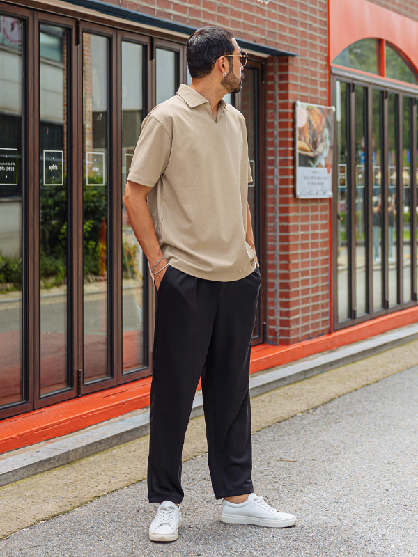 (L-3XL)<BR>카나본 Wide banding pants 8021