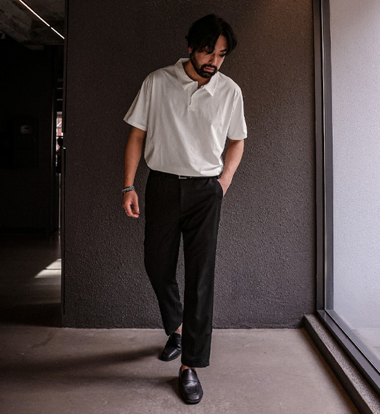 (M-6XL)<br>아키사그 short-sleeved collar T-shirt <br><font color="#072c81"><B>[ W.DNA ]</B></font><br><font color="#098a09"><B>Select length (Basic,Long+6cm)</B></font>