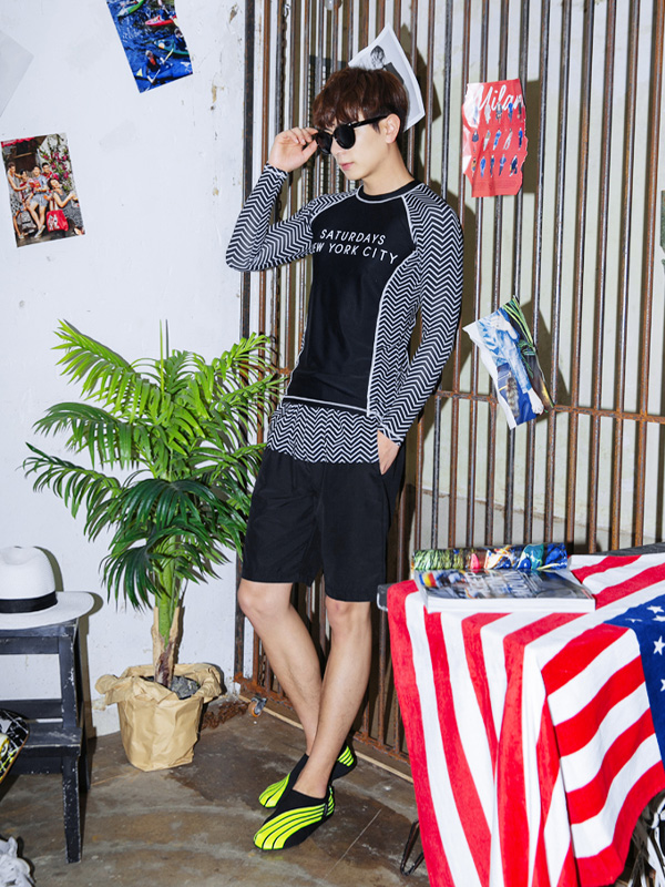 (2XL-5XL)<br>어디에도 지그재그 rashguard