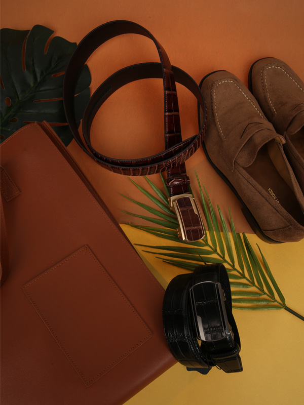 (Wearable up to 48 inches)<BR>섬프터 Cowhide automatic belt<br>(4356악어무늬)