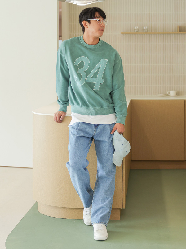 (S-5XL)<BR>쿠거린 Wide denim pants