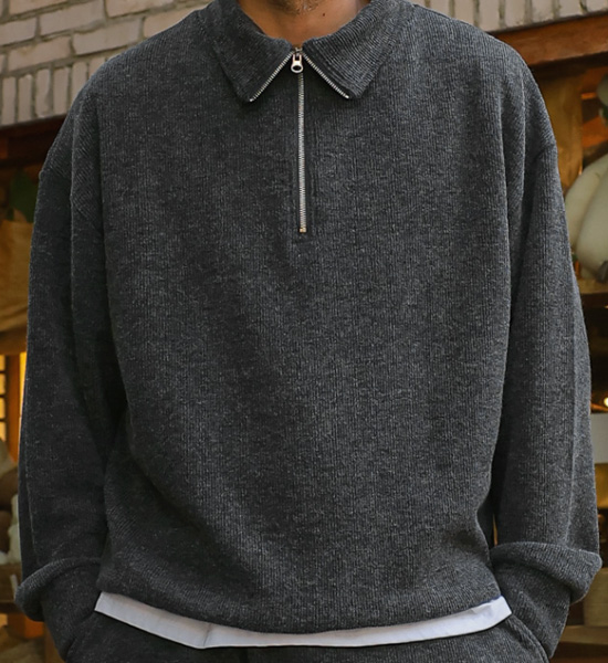 (XL-6XL)<br>우사라크 half zip-up man-to-man T <br><font color="#098a09"><B>Select length (Basic,Long+6cm)</B></font><BR><B><FONT COLOR="#ff4800">[Additional discount]</FONT></B>