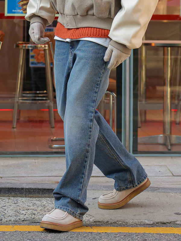 (L-4XL)<BR>노카루 Wide denim pants RA-1066