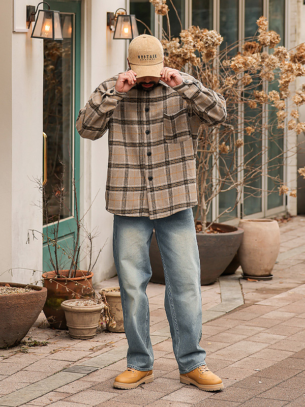 (S-5XL)<BR>데이비츠 Semi-wide fit denim pants <br><font color="#098a09"><B>Select length (Basic,Long+8cm)</B></font>
