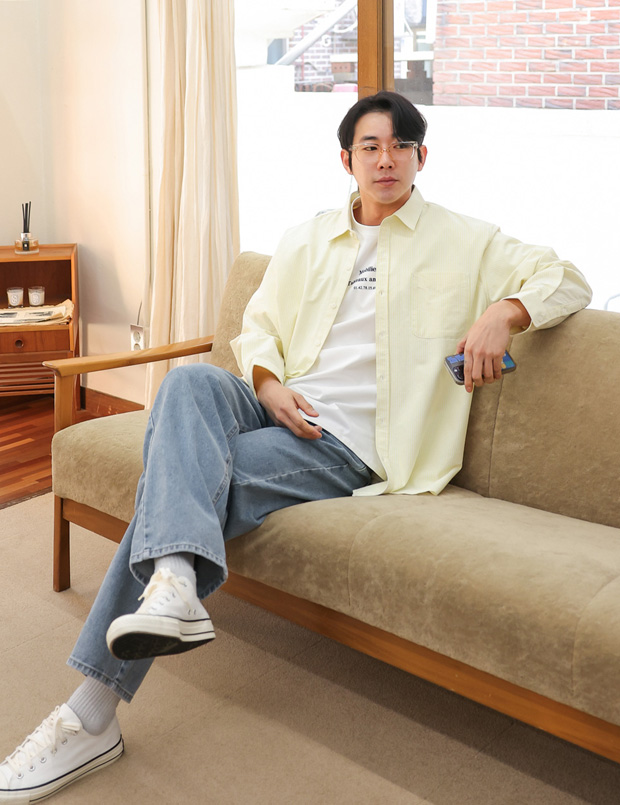 (XL-6XL)<br>누마딘 oxford Striped shirt