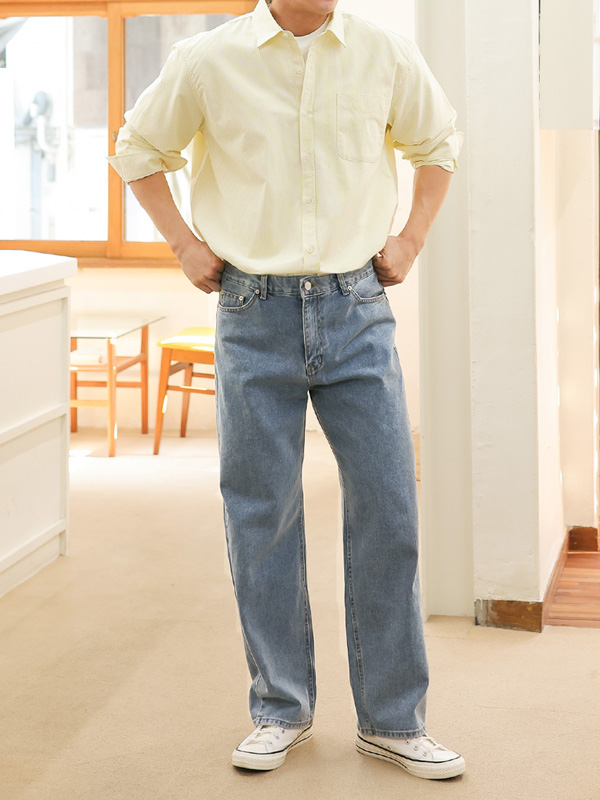 (S-6XL)<BR>드로마라 standard fit denim pants 205