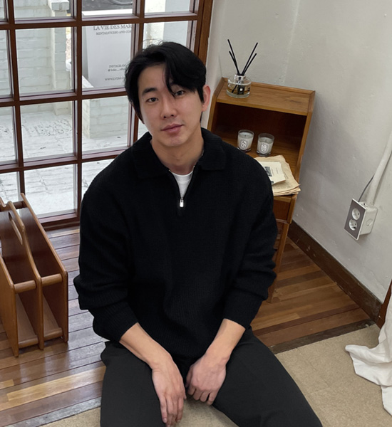 (XL-6XL)<br>이스턴 half zip-up 카라니트