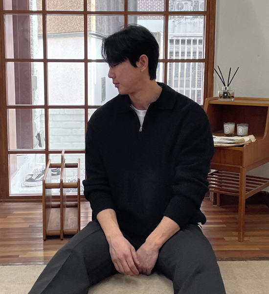 (XL-6XL)<br>이스턴 half zip-up 카라니트