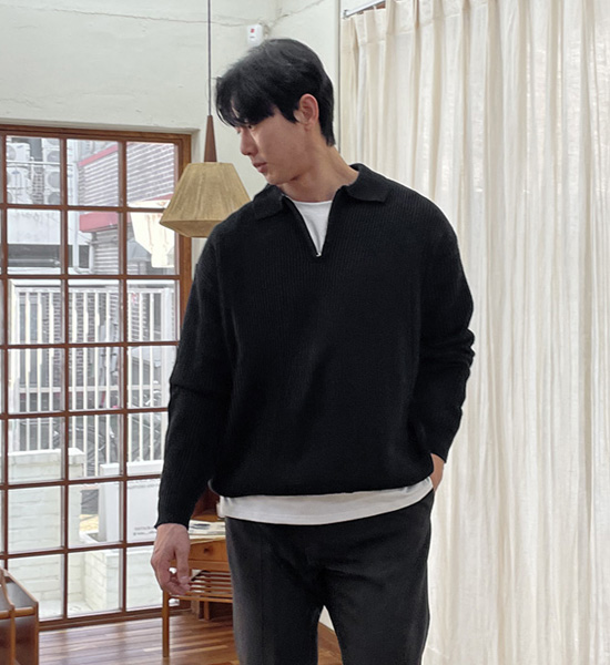 (XL-6XL)<br>이스턴 half zip-up 카라니트