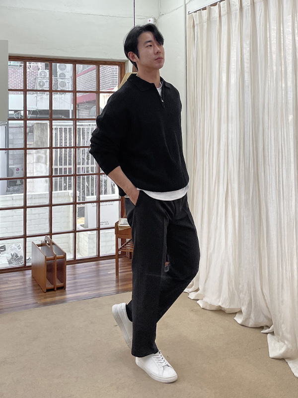 (XL-6XL)<br>이스턴 half zip-up 카라니트