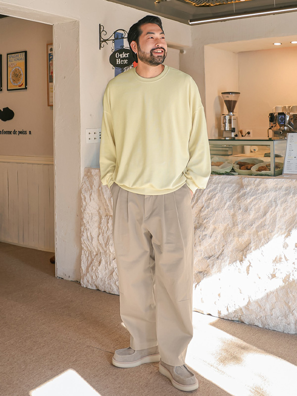(XL-6XL)<BR>뱅크스 Semi-wide Back banding chino pants
