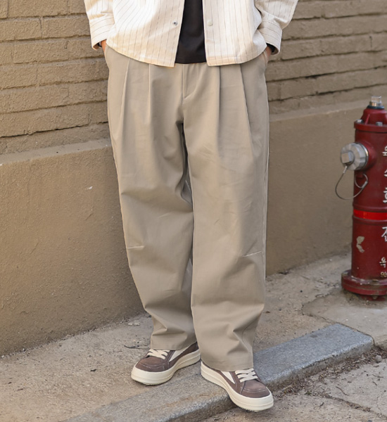 (XL-6XL)<BR>뱅크스 Semi-wide Back banding chino pants