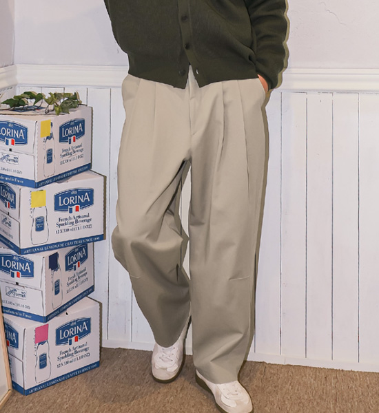 (XL-6XL)<BR>뱅크스 Semi-wide Back banding chino pants