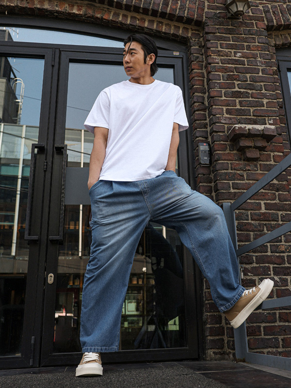 (M-6XL)<br>옹기종기 Round short-sleeved T-shirt <br><font color="#098a09"><B>Select length (Basic,Long+6cm)</B></font>