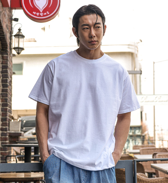 (M-6XL)<br>옹기종기 Round short-sleeved T-shirt <br><font color="#098a09"><B>Select length (Basic,Long+6cm)</B></font>