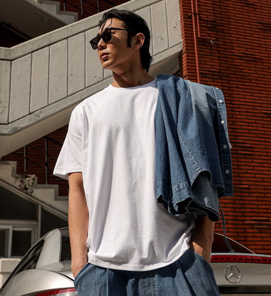 (M-6XL)<br>옹기종기 Round short-sleeved T-shirt <br><font color="#098a09"><B>Select length (Basic,Long+6cm)</B></font>