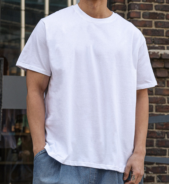 (M-6XL)<br>옹기종기 Round short-sleeved T-shirt <br><font color="#098a09"><B>Select length (Basic,Long+6cm)</B></font>