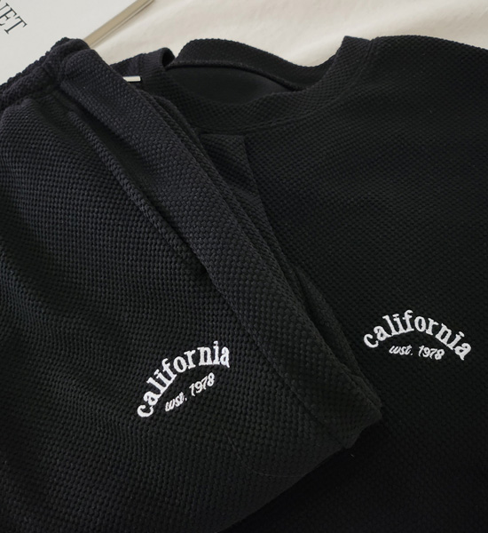 [SET](L-5XL)<BR>이크링 man-to-man T + 우키홀 Training Pants