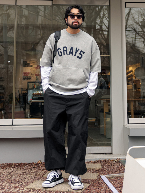 (XL-6XL)<BR>호크치 포켓자수 Short-sleeve man-to-man