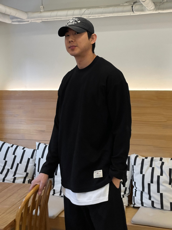 (XL-6XL)<br>루캉 Patch Long Sleeve T-shirt<br><font color="#fb5ec9"><B>[1+1]</B></font>