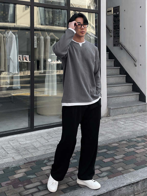 (XL-6XL)<BR>몽크스 Semi-wide fit banding pants<br><font color="#fb5ec9"><B>[1+1]</B></font>