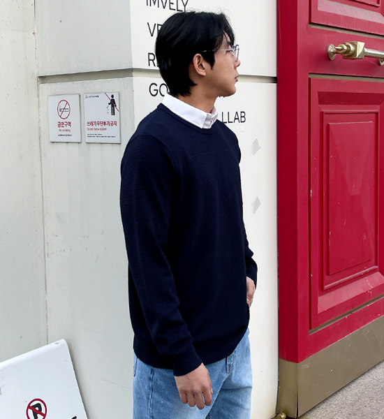 (L-5XL)<br>데이브 Shirt Layered Waffle knitwear<BR><B><FONT COLOR="#ff4800">[Additional discount]</FONT></B>
