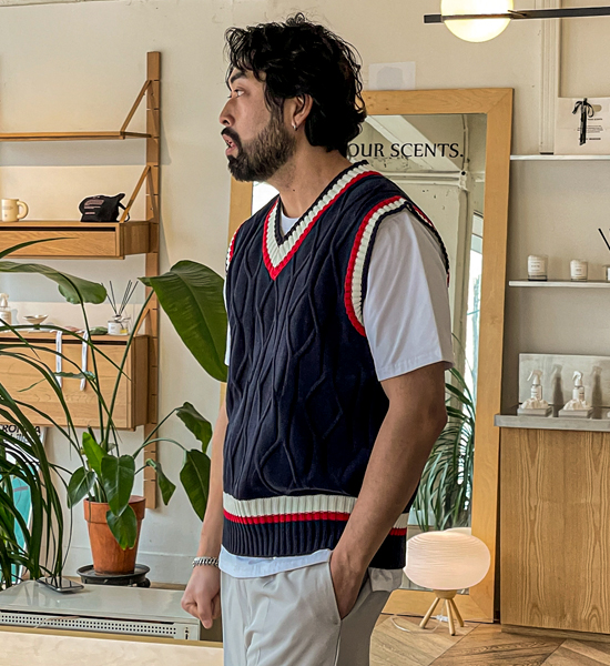 (L-4XL)<br>아로야 V-neck Vest