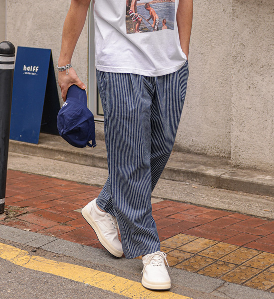 (L-5XL)<BR>니아타 Semi-wide fit denim banding pants <br><font color="#098a09"><B>Select length (Basic,Long+10cm)</B></font>