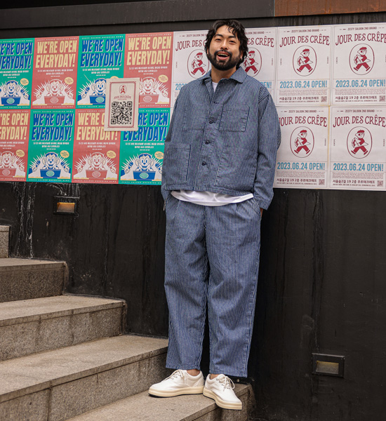 (L-5XL)<BR>골리츠 denim jacket+니아타 Semi-wide fit denim banding pants <br><font color="#098a09"><B>Select length (Basic,Long+10cm)</B></font>