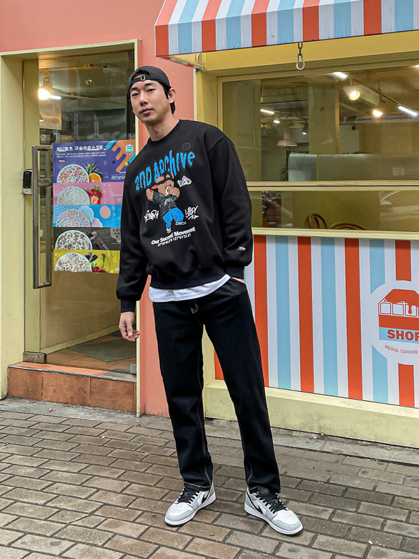 (L-5XL)<BR>크레파스곰 man-to-man T