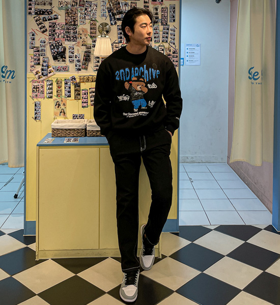 (L-5XL)<BR>크레파스곰 man-to-man T