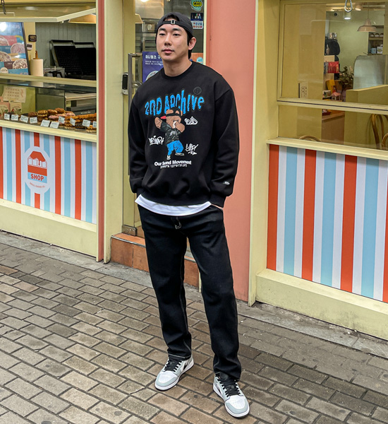 (L-5XL)<BR>크레파스곰 man-to-man T