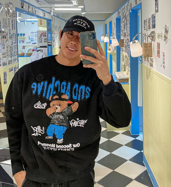 (L-5XL)<BR>크레파스곰 man-to-man T