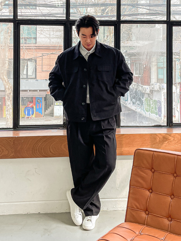(L-4XL)<br> 하토 wide fit Back banding Slacks